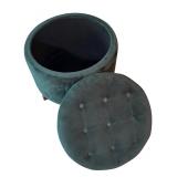 LR - Fujian Kingwell Round Velvet Storage Ottoman