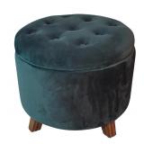 LR - Fujian Kingwell Round Velvet Storage Ottoman