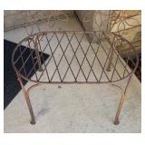 Y - Metal Patio Bench with Floral Backrest Design