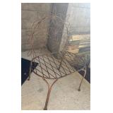 Y - Metal Patio Bench with Floral Backrest Design