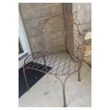 Y - Metal Patio Bench with Floral Backrest Design