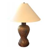 LL - Pair of Table Lamps with Sculpted Base and Shades