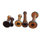 LL - Set of Vintage Wooden Textile Bobbins / Spools