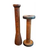 LL - Set of Vintage Wooden Textile Bobbins / Spools