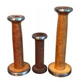 LL - Set of Vintage Wooden Textile Bobbins / Spools