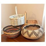LL - Collection of 4 Woven Baskets in Varied Styles and Sizes