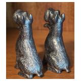 LL - Collection of Pewter Figurines - Girl Reading, Dogs, and Owls