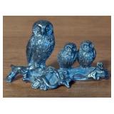 LL - Collection of Pewter Figurines - Girl Reading, Dogs, and Owls