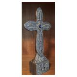 LL - Decorative Metal Cross with Purple Center Accent
