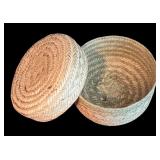 LL - Set of 3 Handwoven Lidded and Open Wicker Baskets