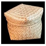 LL - Set of 3 Handwoven Lidded and Open Wicker Baskets