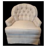 LL - Pair of Vintage Swivel Rocker Arm Chairs with Tufted Backs