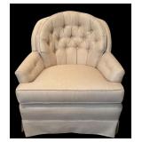 LL - Pair of Vintage Swivel Rocker Arm Chairs with Tufted Backs