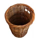 LL - Tall Wicker Basket with Removable Liner and Lid