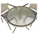 LL - Outdoor Patio Set with Round Glass Table and 2 Chairs