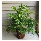 LL - Faux Palm Plant in Woven Basket Planter