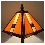 LL - Arts and Crafts Style Stained Glass Petite Table Lamp