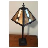 LL - Arts and Crafts Style Stained Glass Petite Table Lamp