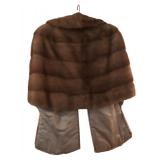 LL - Vintage Brown Fur Shrug with Satin Lining