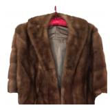 LL - Vintage Brown Fur Shrug with Satin Lining