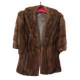LL - Vintage Brown Fur Shrug with Satin Lining