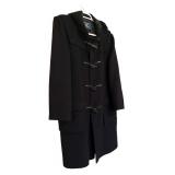 LL - Burberrys Black Wool Duffle Coat with Hood