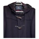 LL - Burberrys Black Wool Duffle Coat with Hood