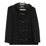 LL - Burberrys Black Wool Duffle Coat with Hood