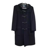 LL - Burberrys Black Wool Duffle Coat with Hood