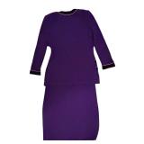 LL - St. John Collection Purple Jacket and Skirt Set Size 12