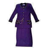 LL - St. John Collection Purple Jacket and Skirt Set Size 12