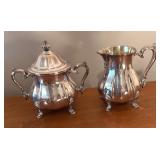 LL - Vintage Silver Plated Pot, Platter, Creamer Pitchers, Sugar Dish and More