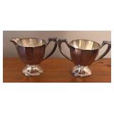 LL - Vintage Silver Plated Pot, Platter, Creamer Pitchers, Sugar Dish and More