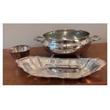 LL - Vintage Silver Plated Pot, Platter, Creamer Pitchers, Sugar Dish and More
