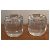 LL - Pair of Crystal Candleholders