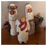 LL - Collection of 7 Handcrafted Holiday Figurines and Trees