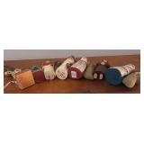 LL - Collection of 7 Handcrafted Holiday Figurines and Trees