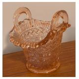 LL - Vintage Carnival and Depression Glass Compote, Bowl, and Basket Dish