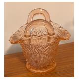 LL - Vintage Carnival and Depression Glass Compote, Bowl, and Basket Dish