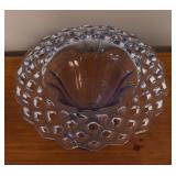 LL - Blue Glass Lattice Rimmed Vase