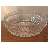LL - Vintge Crystal and Glass Serving Set with Platter, Bowl and Pitchers