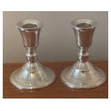 LL - Pair of Duncan & Cipollin Sterling Weighted Candle Holders