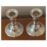 LL - Pair of Duncan & Cipollin Sterling Weighted Candle Holders