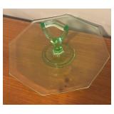 LL - Vintage Green Depression Tidbit Glass Tray