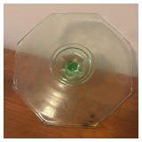 LL - Vintage Green Depression Tidbit Glass Tray