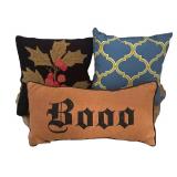 LL - Set of 3 Decorative Accent Pillows Assorted Patterns