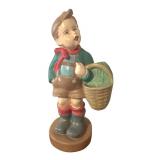 LL - Pair of Vintage Boy and Girl Figurines with Baskets