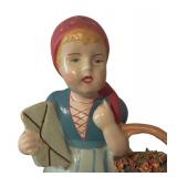 LL - Pair of Vintage Boy and Girl Figurines with Baskets