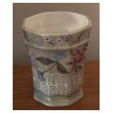 LL - Home Decor Set with Faux Topiary, Seashell Frame, Traci Porter Bath Accessories and Bird Figurine