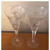 LL - Pair of Waterford Crystal Millennium Happiness Champagne Flutes